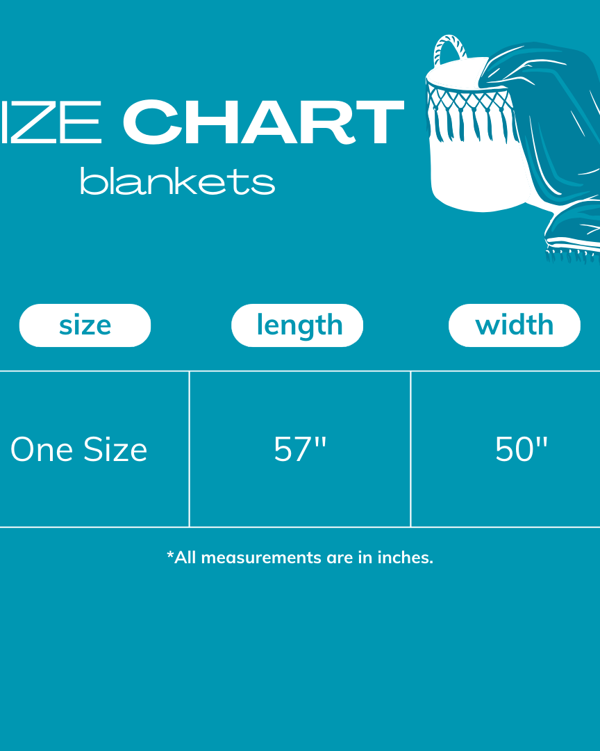 2025 size chart for BLANKETS