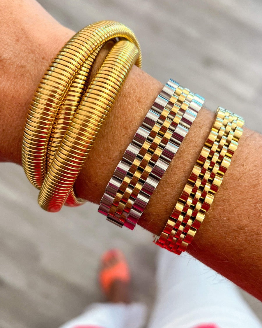 Reputation Chain Bracelet (left) & Chic Lifestyle Link Bracelet (center) & Lavish Life Link Bracelet (right)