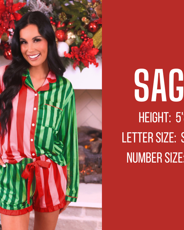 Christmas pajamas model specs for SAGE