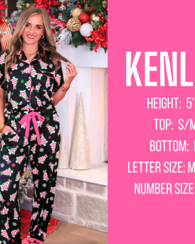 Christmas pajamas model specs for KENLEY