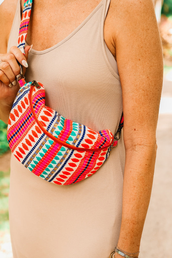 a colorful, eye-catching pattern bum bag with detachable & adjustable strap