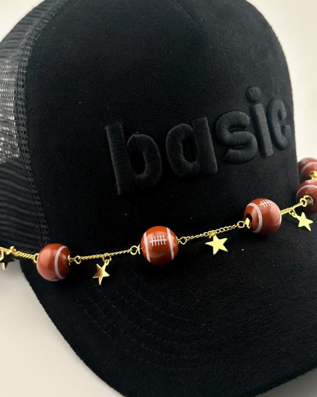 football hat chain with a golden star accent
