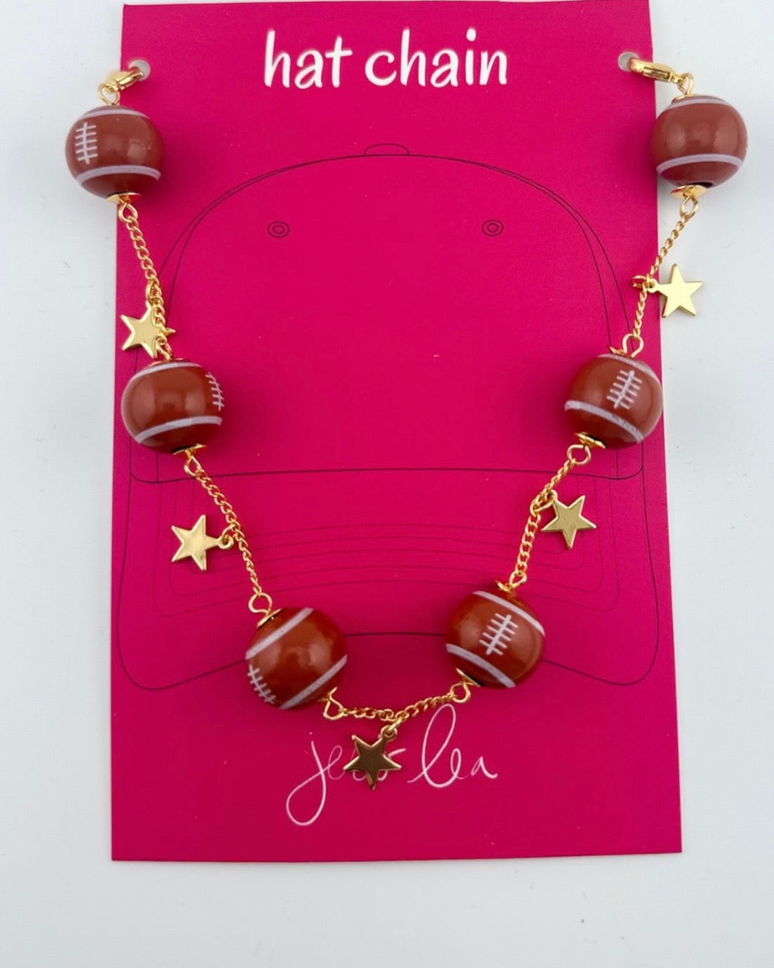 football hat chain with a golden star accent