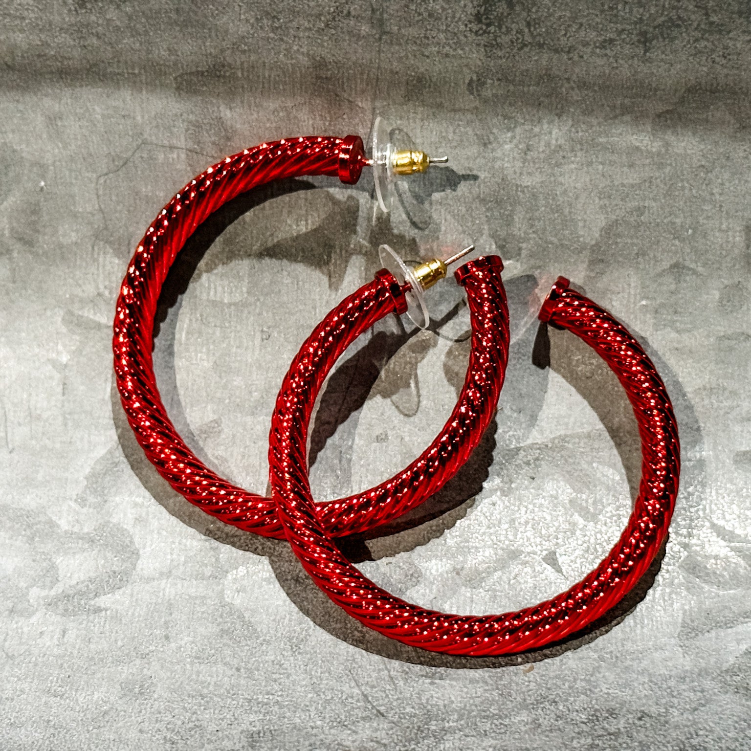Harper Hoop Earrings RED