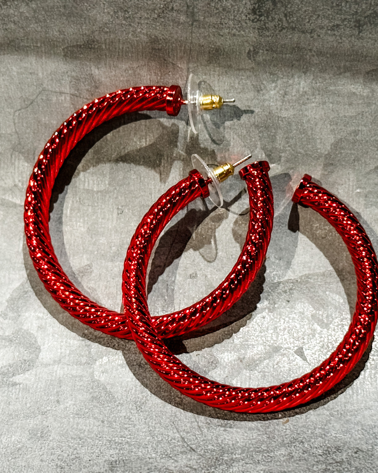 Harper Hoop Earrings RED