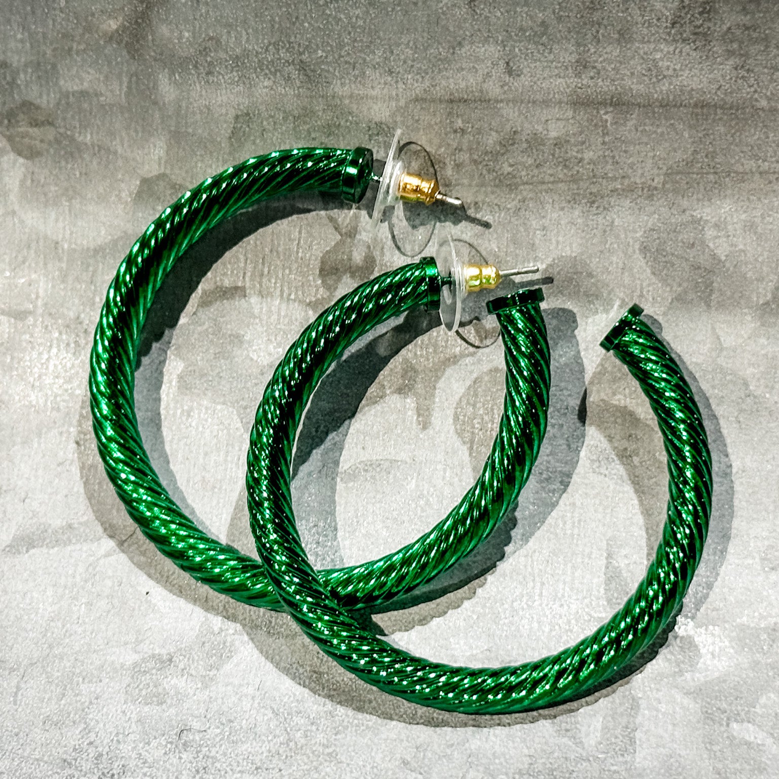 Harper Hoop Earrings GREEN