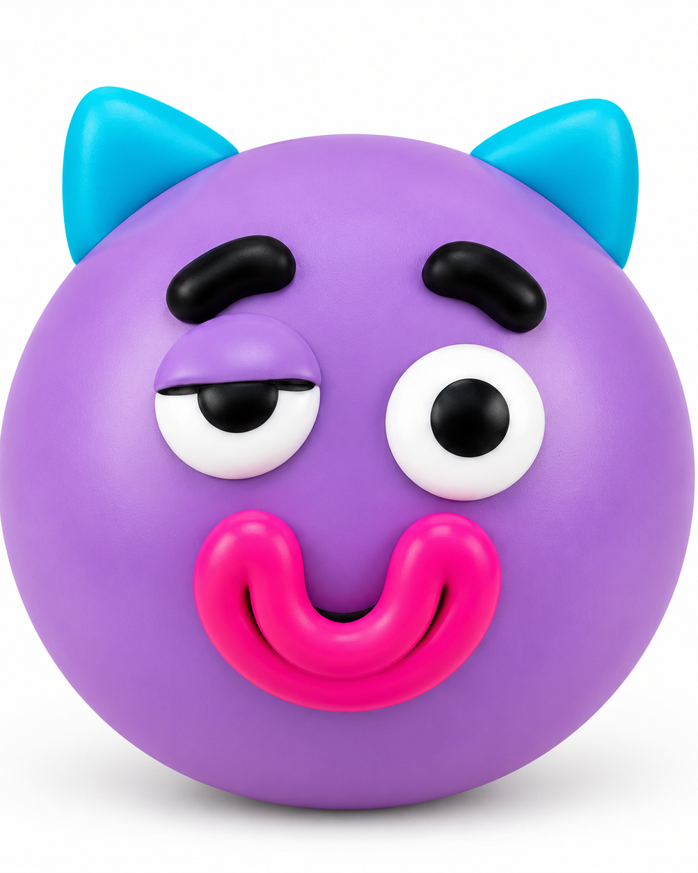 a round changeable face squishy balls with a soft matte-like surface, squeezable construction, assorted removable facial pieces, customizable expressions, vibrant color options, and individual packaging in purple