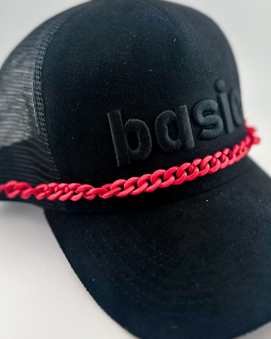 trendy hat chain in link chain (pink)