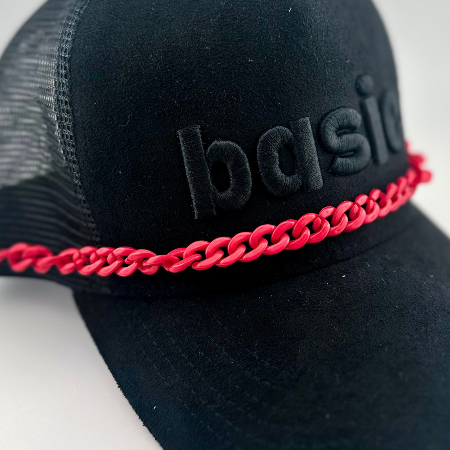 trendy hat chain in link chain (pink)