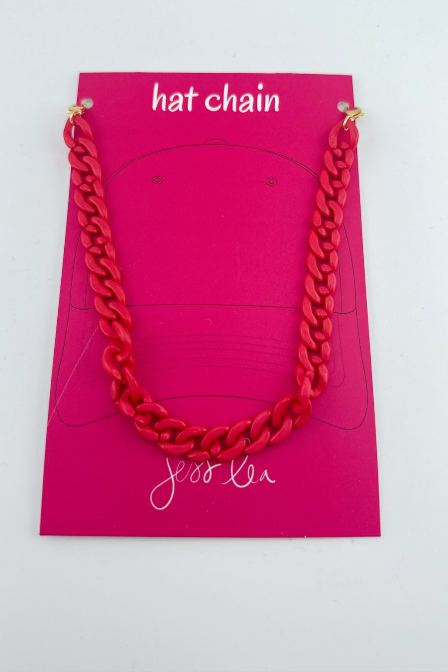trendy hat chain in link chain (pink)