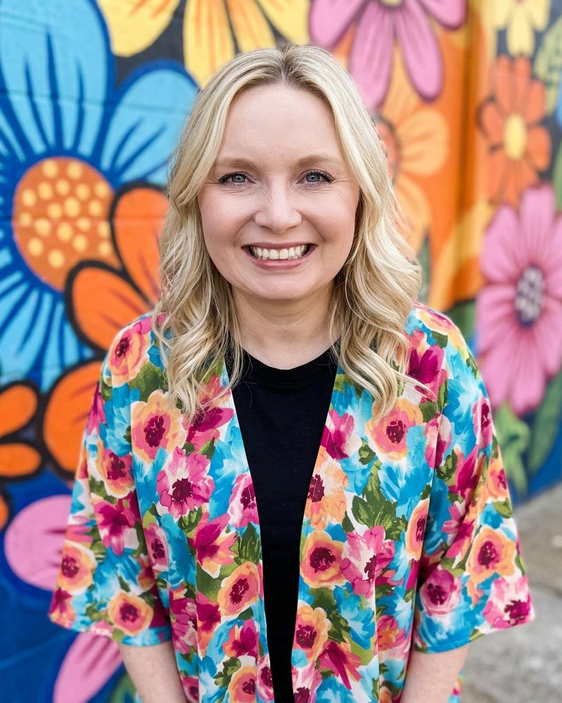 an exclusive, vibrant multicolor floral open-front kimono crafted from limited boutique fabric with lightweight woven material and a fluid, elongated drape