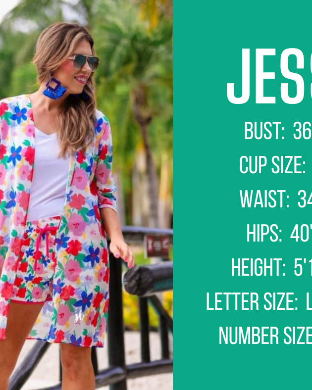 everyday shorts model specs for JESS