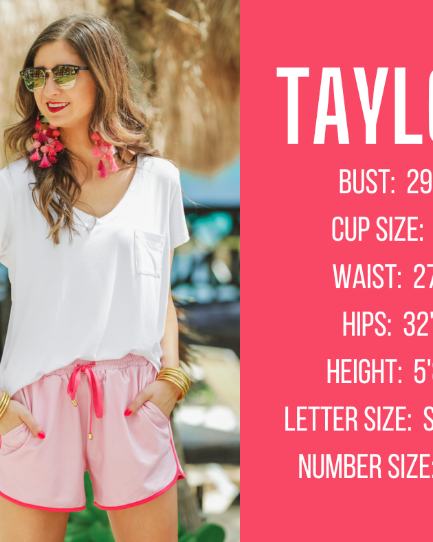 everyday shorts model specs for TAYLOR