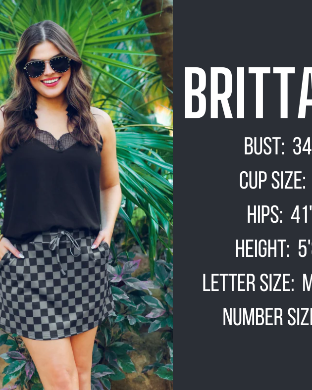 everyday skort model specs for BRITTANY