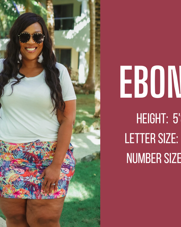 everyday skort model specs for EBONIE