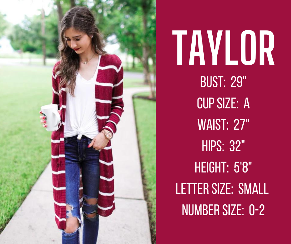 fall and winter model specs for TAYLOR