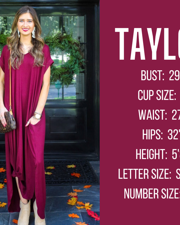 fall and winter model specs for TAYLOR