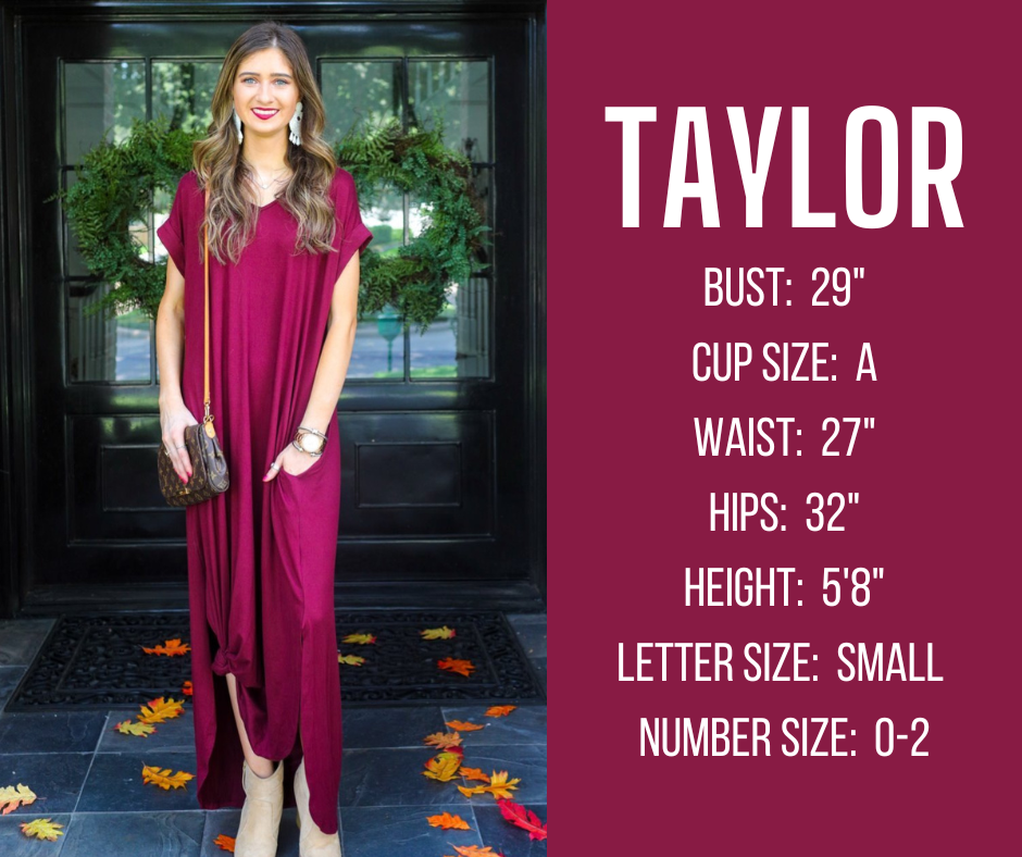 fall and winter model specs for TAYLOR