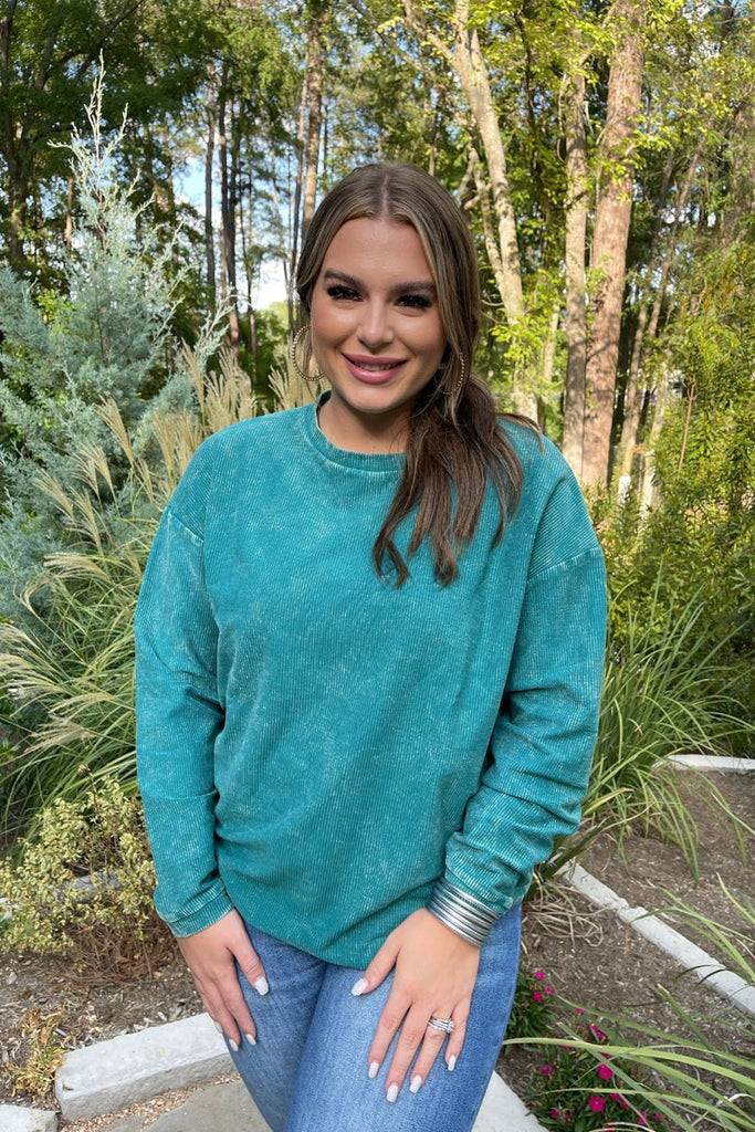Andy Corded Vintage Pullovers TEAL (Sydney)