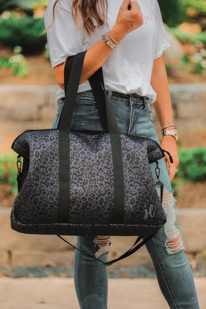 Black Leopard Neoprene Weekender Bag