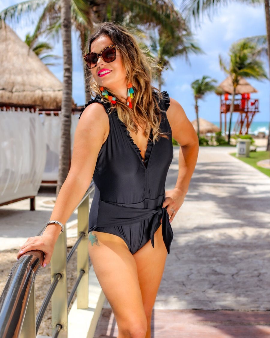 Cabana Life Ruffle Tie Swimsuit (Darby)