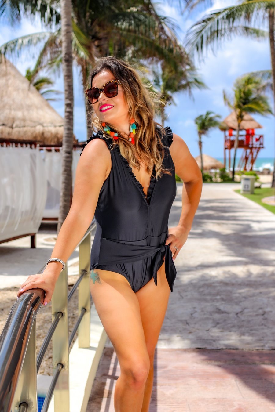 Cabana Life Ruffle Tie Swimsuit (Darby)