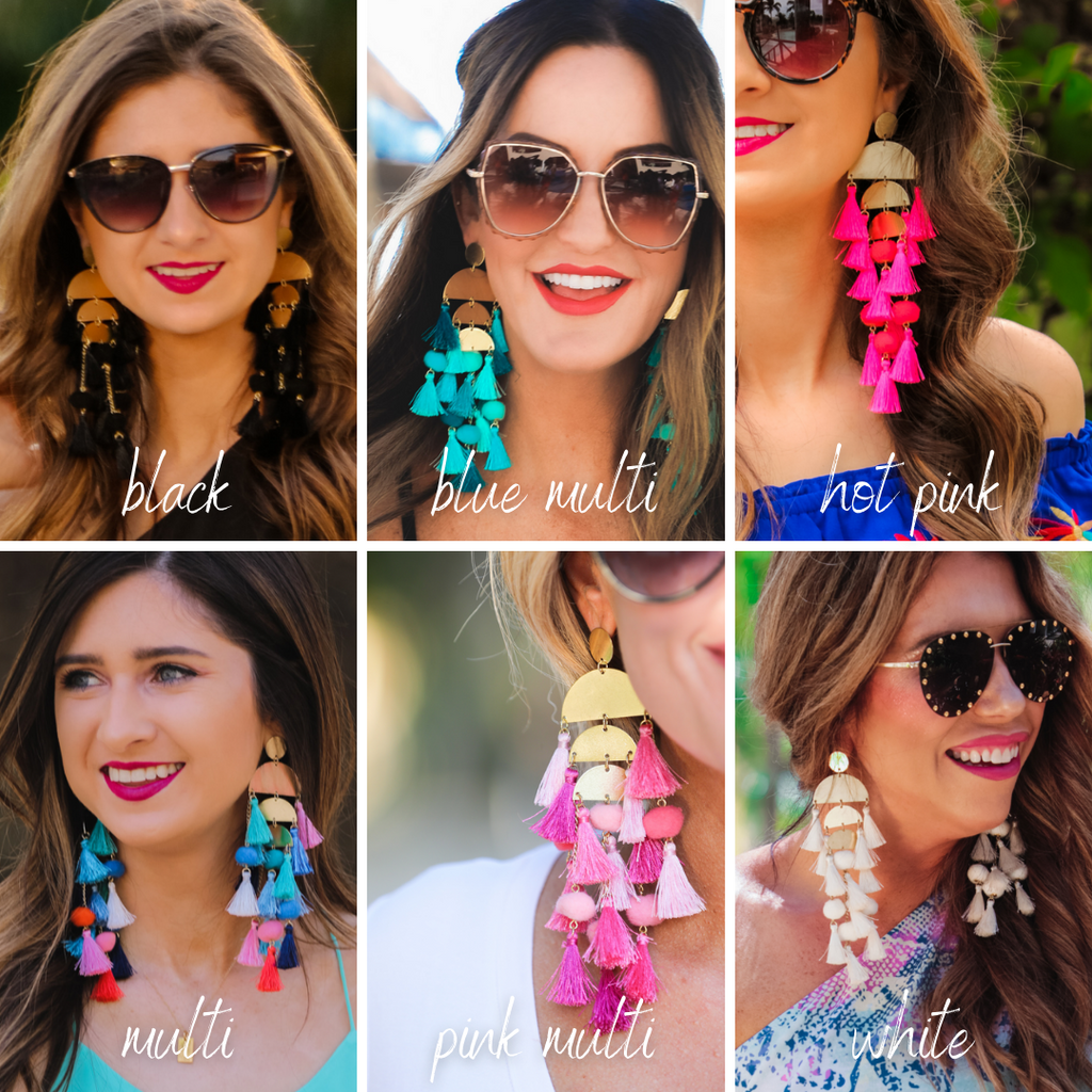 Chandelier Tassel Earrings (colors with names)