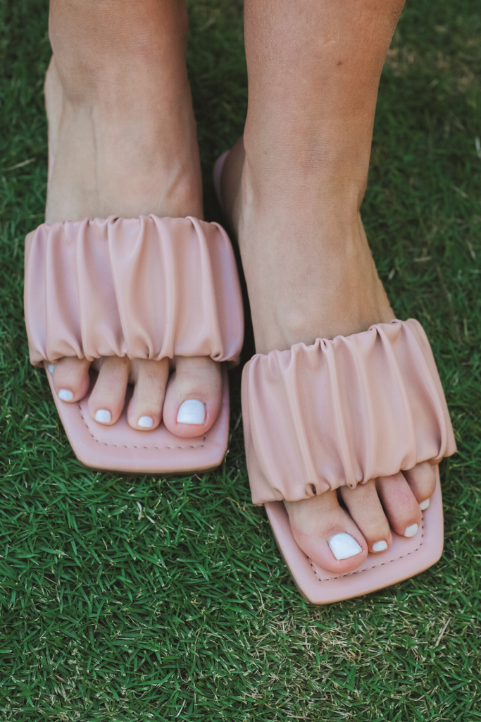 April Ruched Sandals NEUTRAL