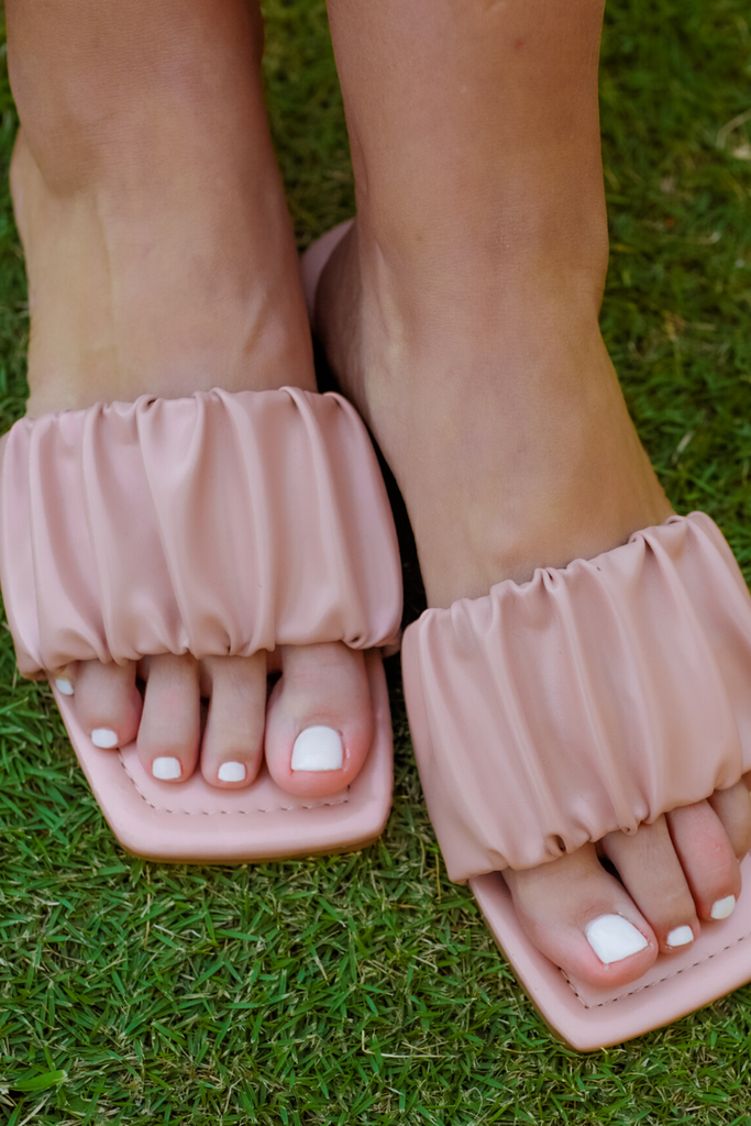 April Ruched Sandals NEUTRAL