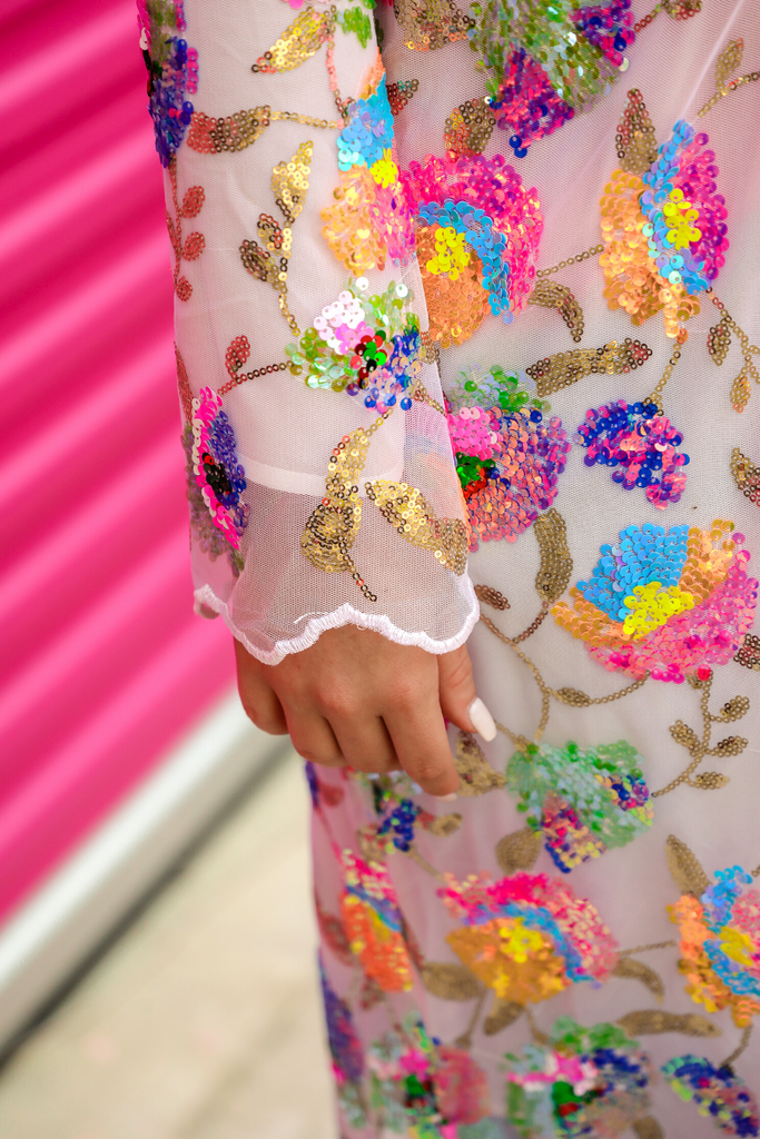 Glamorous Floral Sequin Kimono SYDNEY