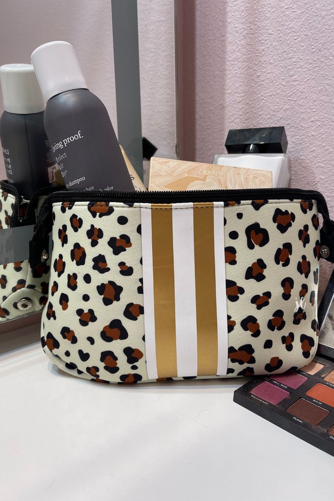 Gold Leopard Neoprene Cosmetic Bag