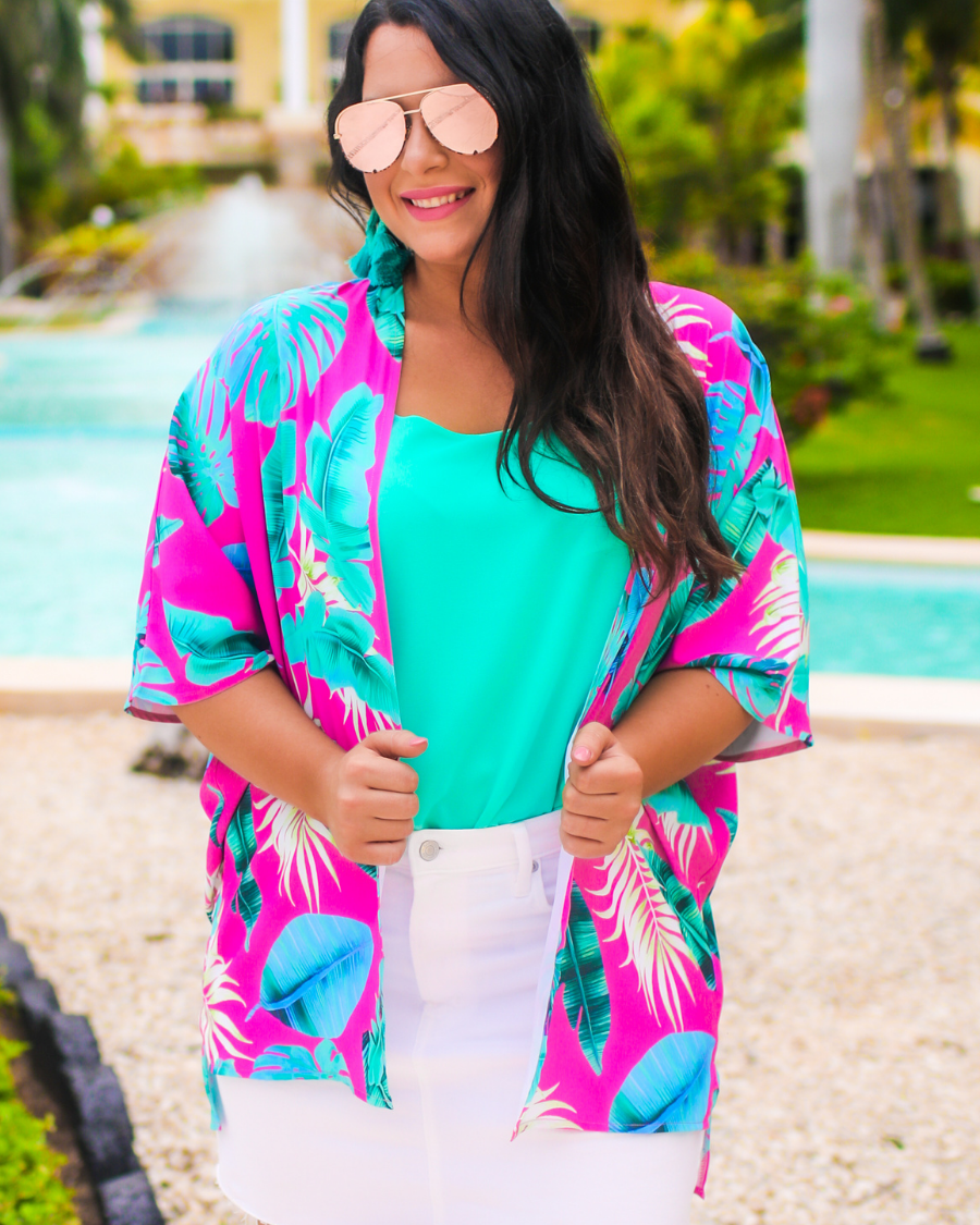 pink aviator sunglasses with tinted lenses, round wireframes with matching brow bar, leopard-patterned accents, UV protection, and brand detail (on both the temple and the complimentary black pouch)