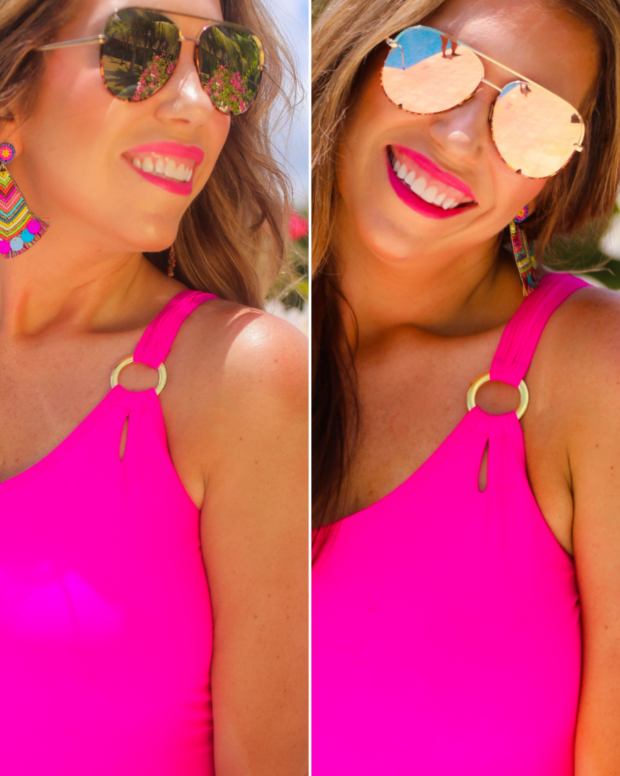 aviator sunglasses with tinted lenses, round wireframes with matching brow bar, leopard-patterned accents, UV protection, and brand detail (on both the temple and the complimentary black pouch)