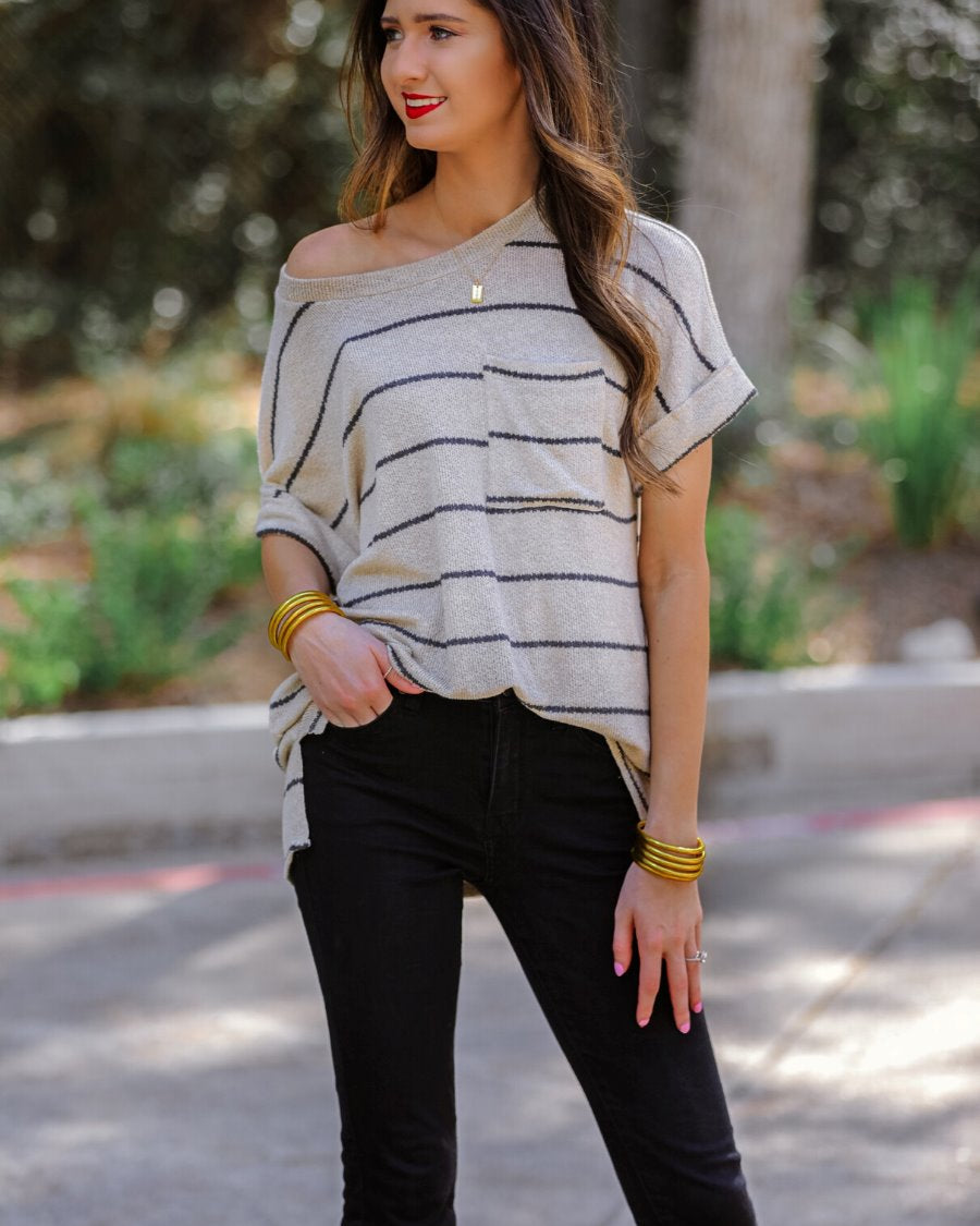 Jarrett Knit Pocket Top TAYLOR