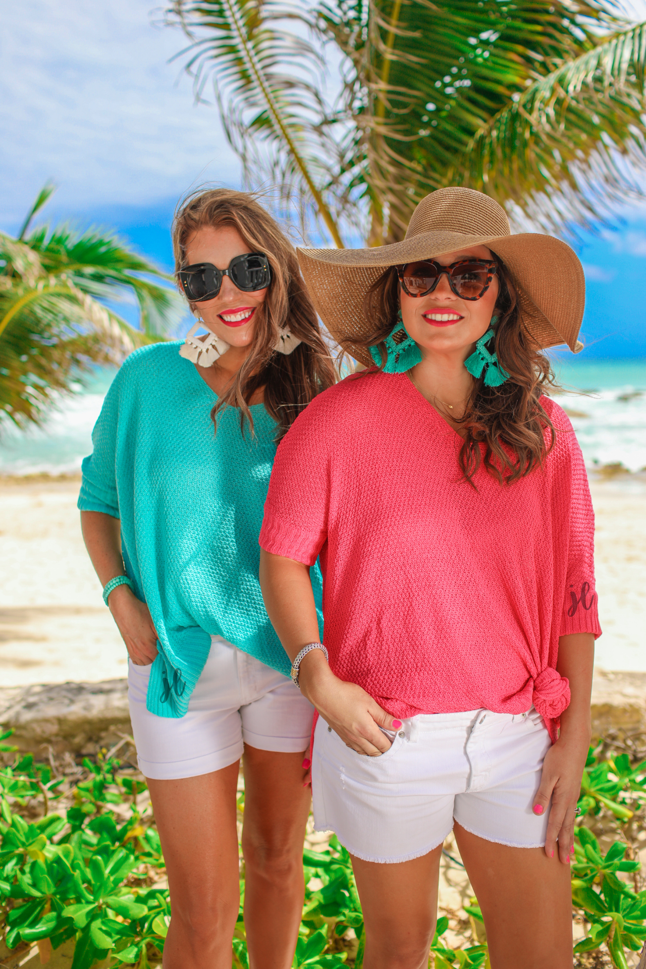 lightweight oversized tunic made of loosely knitted material with three-quarter sleeves, a hi-lo hemline, side slits, and a relaxed drape for easy, all-day wear in pink
