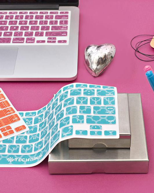 Keyboard silicone keyboard cover available in barcelona (teal), bordeaux (magenta), and road trip (orange) (Display)