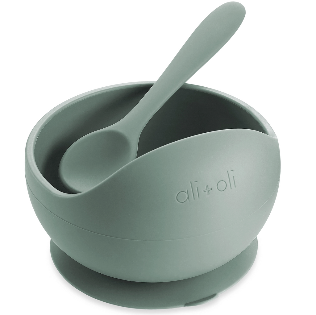 Silicone Suction Bowl & Spoon Set (Mint)