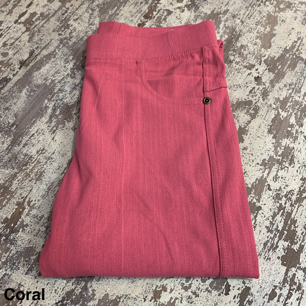 Solid Stretch Jeggings (Coral)