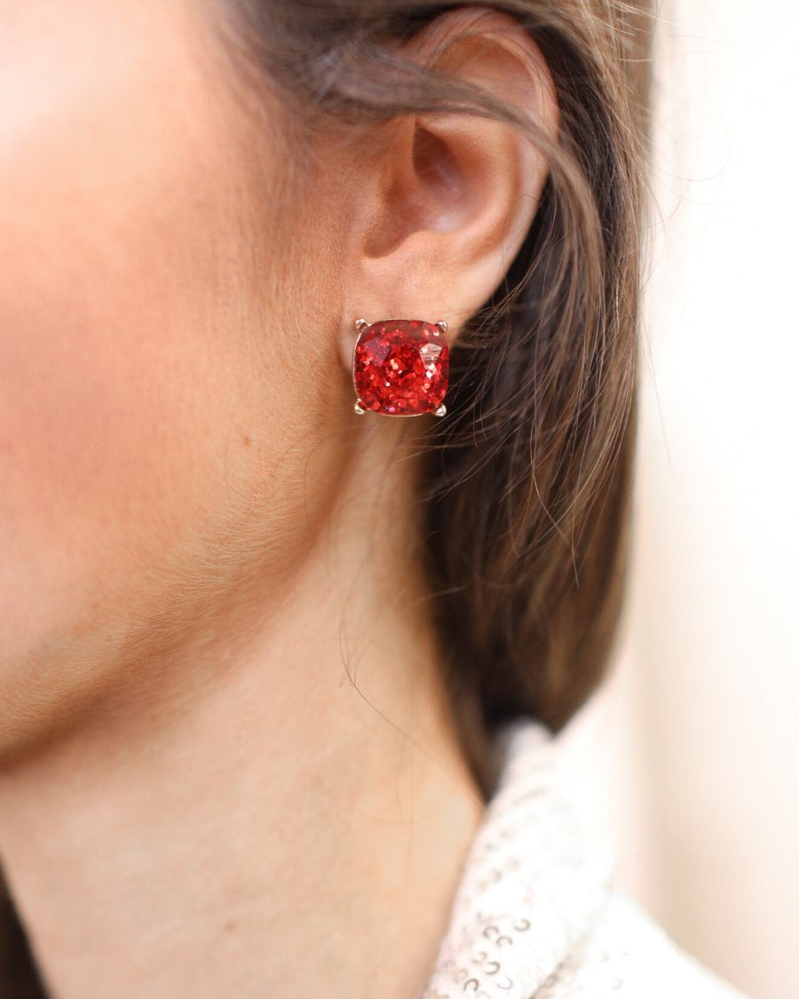 Sparkle For Days Earrings RED