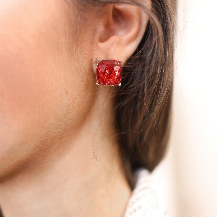 Sparkle For Days Earrings RED