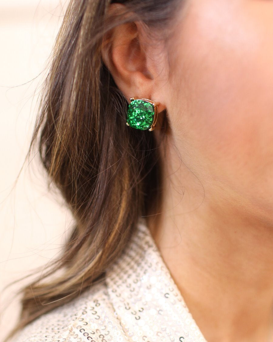Sparkle For Days Earrings GREEN