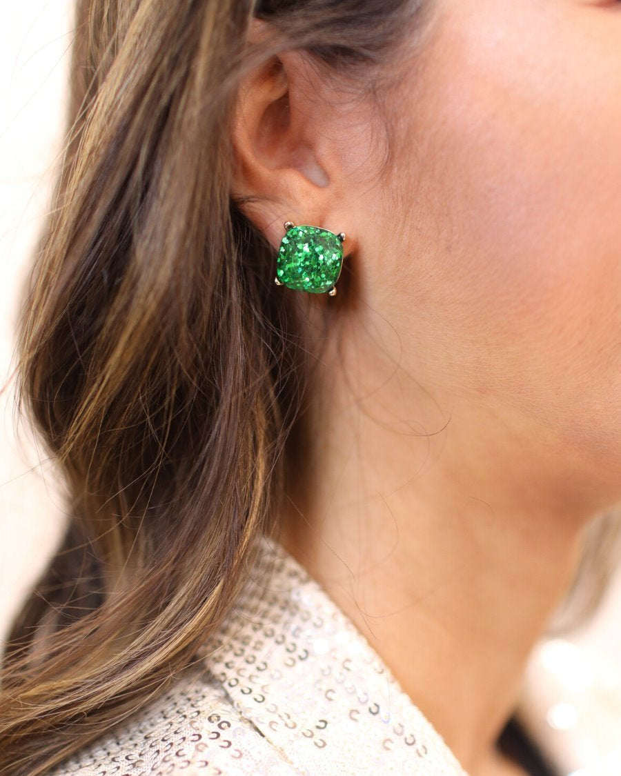 Sparkle For Days Earrings GREEN
