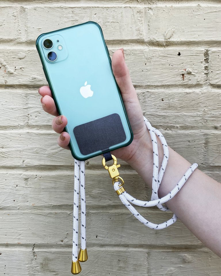 universal phone lanyard available in white