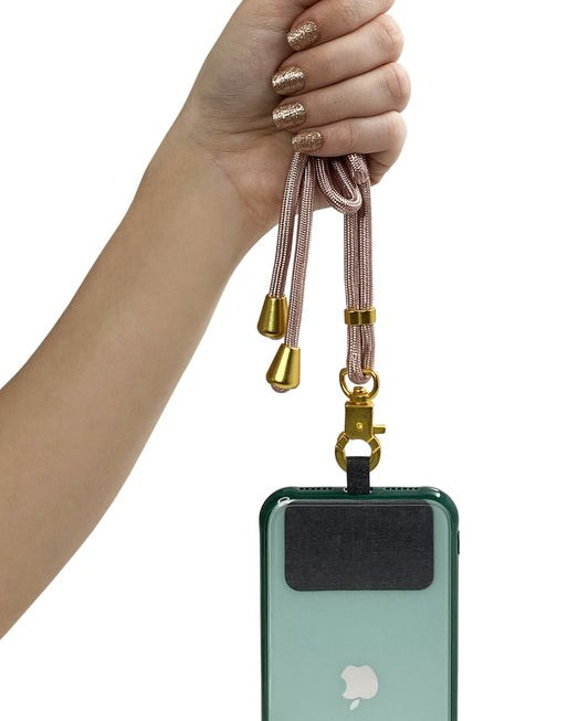 universal phone lanyard available in rose gold