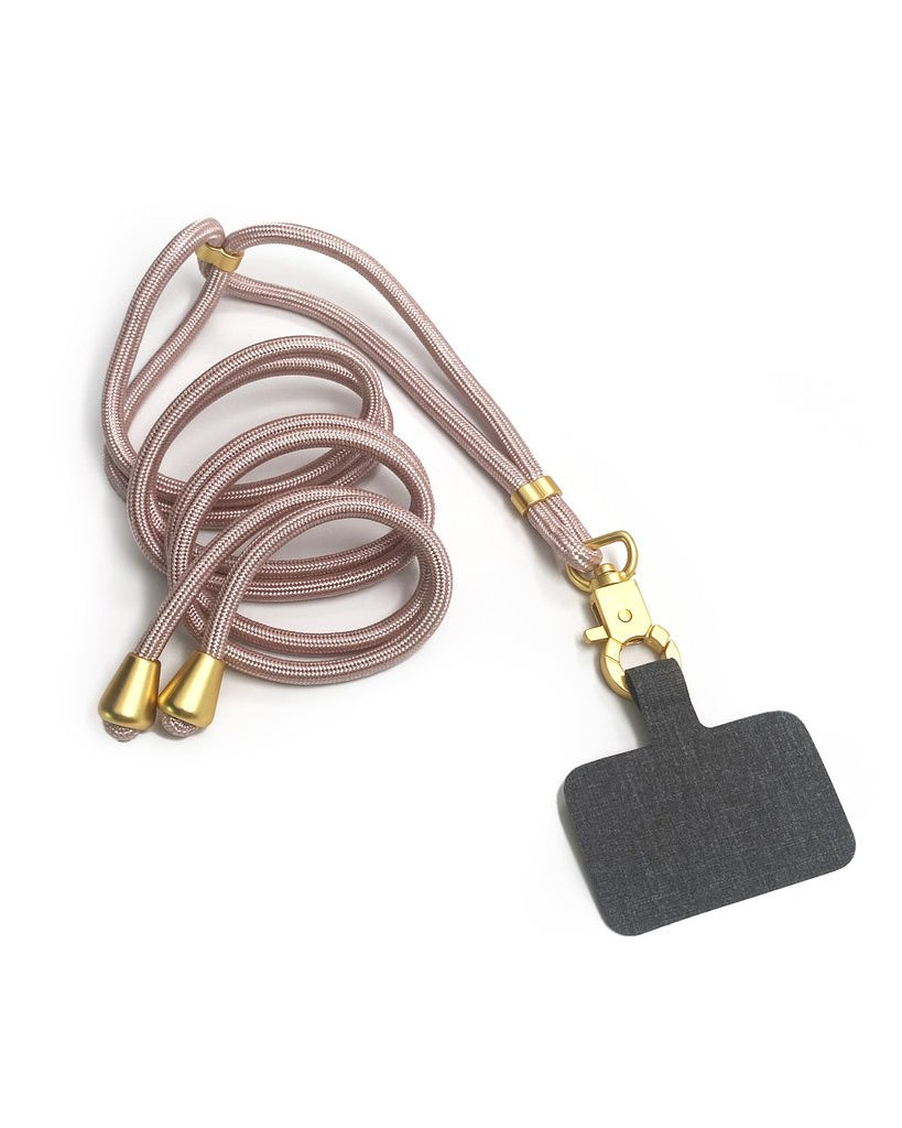 universal phone lanyard available in rose gold