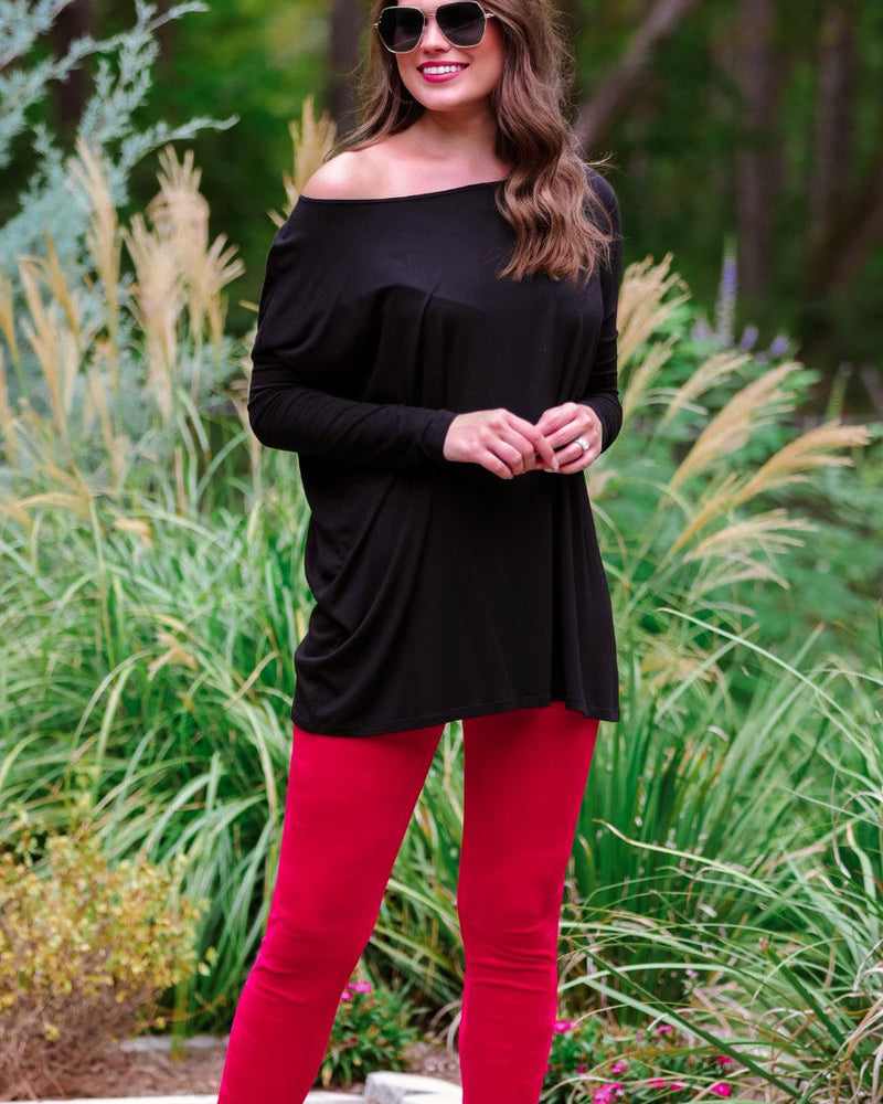 ultra soft stretch leggings crafted from luxurious velvet fabric with an elastic waistband and flattering rise in red