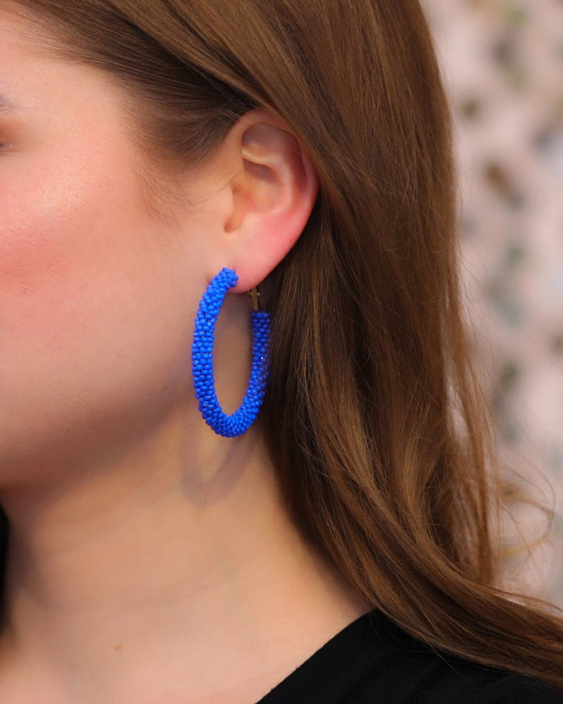 American Honey Hoop Earrings BLUE (Brittany)