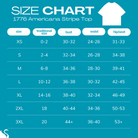 size chart for 1776 Americana Striped Top