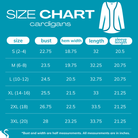 2025 size chart for fall and seasonal cardigans