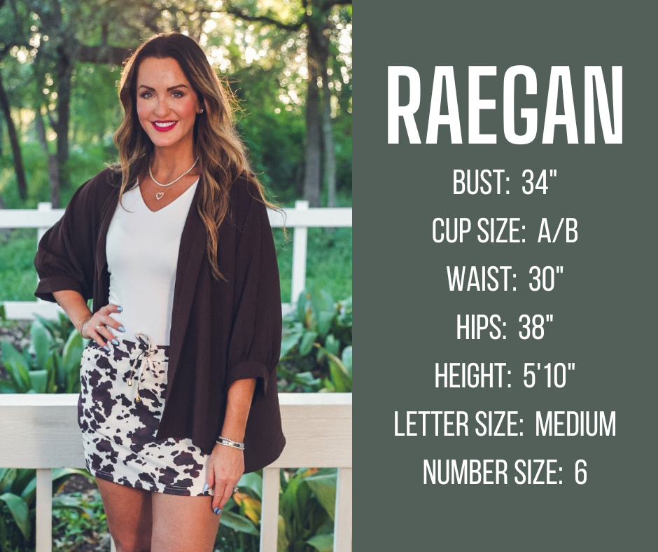 fall and winter model specs for RAEGAN